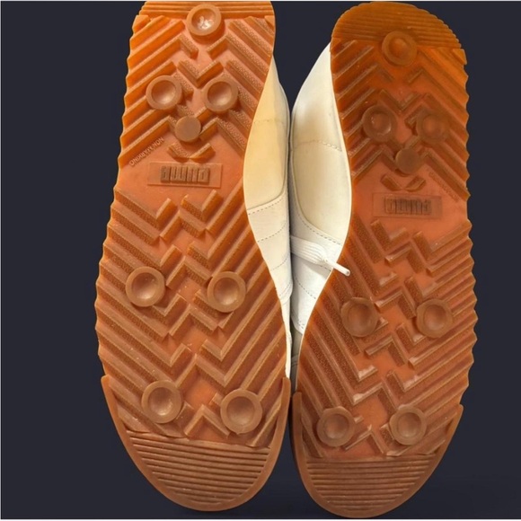 Puma White Mesh Lace-Up Sneakers with Gold Logo Accent - Picture 3 of 4